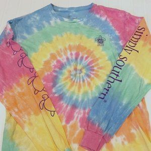 Simply Southern Save the Turtles Tie Dye long Sleeve Size Medium